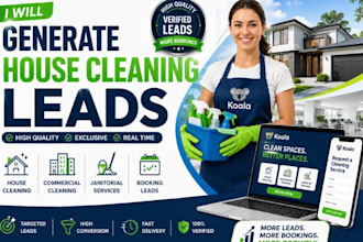 generate house cleaning leads commercial office janitorial booking koala website