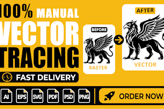 fix ai image, do vector tracing, recreate and redraw logo