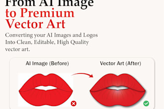 fix ai image, do vector tracing, recreate and redraw logo