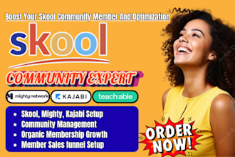 setup complete skool community, course upload, skool management, skool members