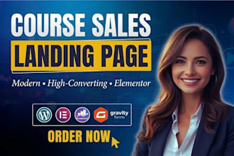 design a high converting course sales landing page in wordpress elementor