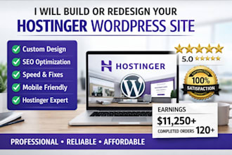 build hostinger website design hostinger wordpress website redesign fix seo