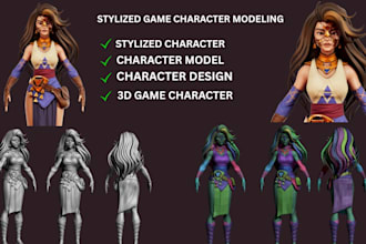 stylized 3d game character 3d character model character design 3d model for game