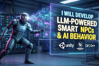 develop llm smart npc and ai behavior systems for unity ue5