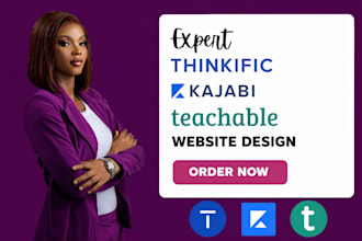create thinkific website, kajabi, teachable and online course websites