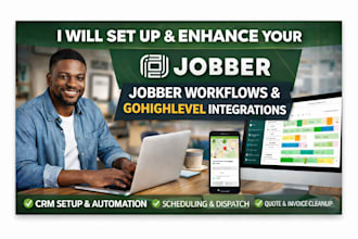 setup and automate jobber and housecall pro for hvac, cleaning, and contractors