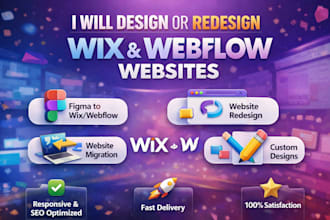 design redesign wix website webflow website figma to wix webflow