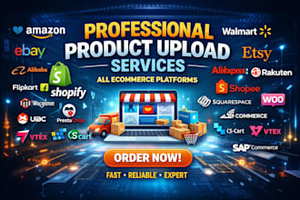 rakuten flipkart taobao etsy walmart ebay  product upload listing research seo