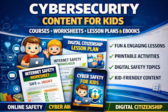 develop cybersecurity course content kids online safety worksheets ebook lesson