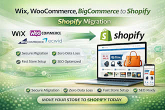 migrate your wix woocommerce bigcommerce ecwid store to shopify store migration