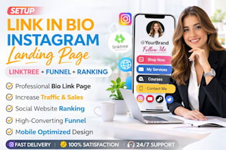 setup linkinbio instagram landing page linktree ranking social website funnel