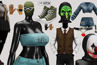 create vrchat props, outfits, weapon, accessories and assets for avatars
