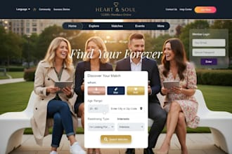 develop a dating website or dating app with video call and live streaming