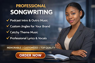 do a viral podcast intro, youtube intro, jingle and voiceover with custom music