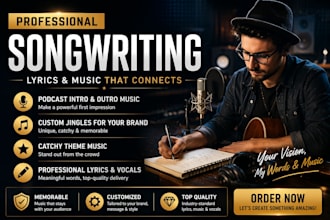 do a viral podcast intro, youtube intro, jingle and voiceover with custom music
