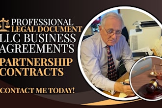 create professional llc business agreement and partnership agreement contract
