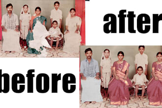 do photo editing and restore your old photo into hd