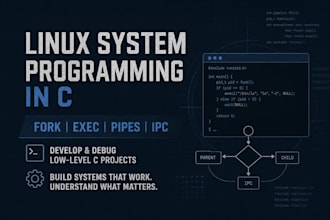 develop and debug linux system programming projects in c