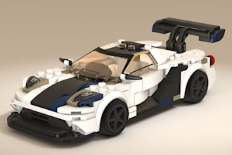 design 3d lego, lego technics, cars, bikes, or ship with manual xml part list