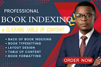 expertly create a  book index, non fiction back of book index