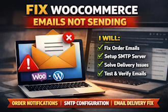 fix woocommerce email notifications not sending, wordpress email issues