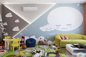 create dreamy kids room,montessori playroom render,toy race car design,toy block