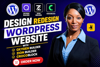 design redesign wordpress website with oxygen builder zion builder crocoblock