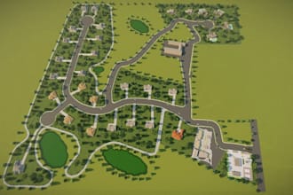 3d residential site plan,urban masterplan design,landscape environment rendering
