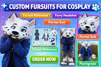 fursuit for cosplay fursuit reference furry headshot partial suit plantigrade
