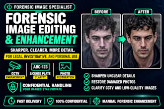 do forensic image editing, enhancement and photo restoration