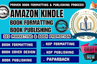 book formatting for amazon, kindle kdp paperback and ebook formatting