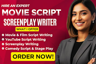 write movie script screenplay film script comedy script stage play short film