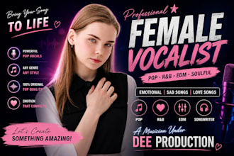 female pop singer pop vocals edm pop singer rnb singer female singer songwriter