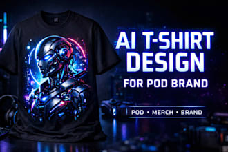 streetwear fishing ai generated graphic tee for pod