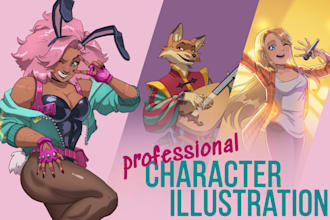 draw character illustrations, anime portrait or avatar