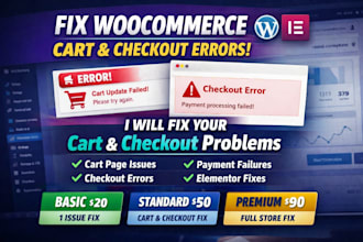 do bug fix woocommerce cart page issue wordpress elementor checkout error