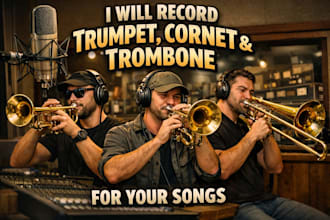 record trumpet, cornett and trombone for your songs