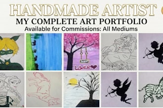 create a beautiful handmade painting or sketch on paper