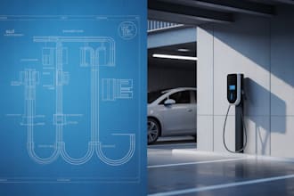 design ev charging station electrical plans, sld, and load calculations