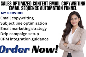 do sales optimized content email copywriting email sequence automation funnel