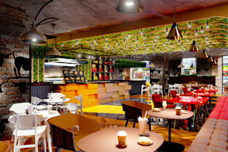 3d restaurant interior,bakery shop, cafe, bar design,lounge, retail store render