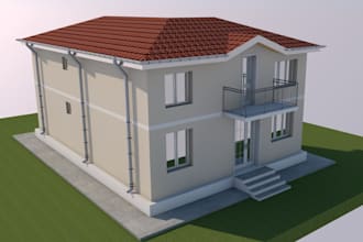 create 3d house model in archicad from 2d plans