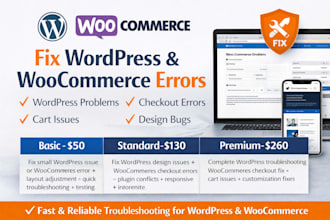 fix wordpress issues woocommerce  design issues fix wordpress checkout errors
