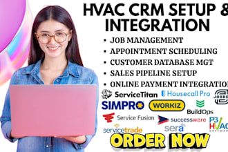 setup hvac CRM servicetitan housecallpro jobber fieldedge workiz buildops simpro