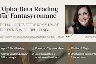 beta read your fantasy novel and give detailed feedback