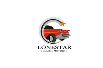 design lone star classic motors automotive logo