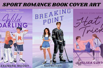 do fantasy sports romance book cover,couple character, kdp romance cover art
