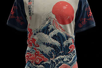 create a japanese t shirt illustration