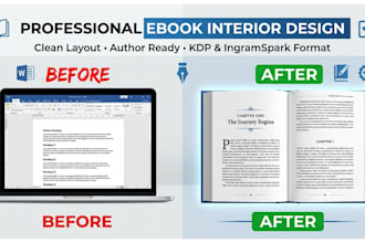 create ebook interior design and formatting for authors