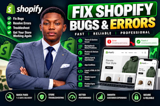 fix shopify bugs, theme errors, product issues and navigation